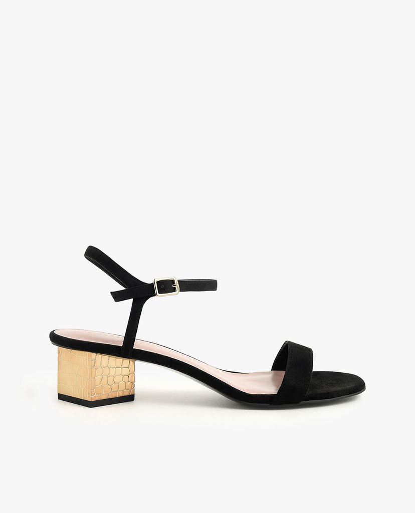 CHARLES & KEITH - Giày sandals cao gót đế vuông Sculptural Chrome
