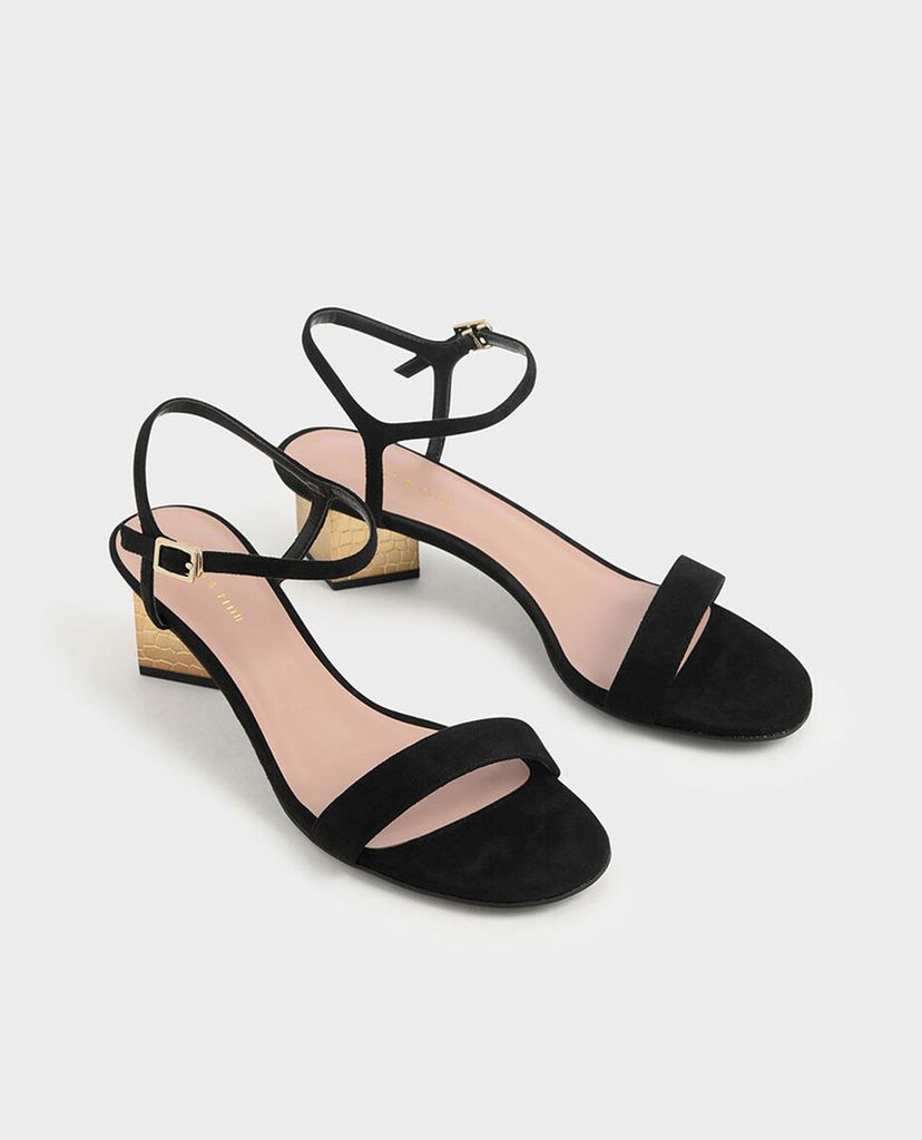 CHARLES & KEITH - Giày sandals cao gót đế vuông Sculptural Chrome