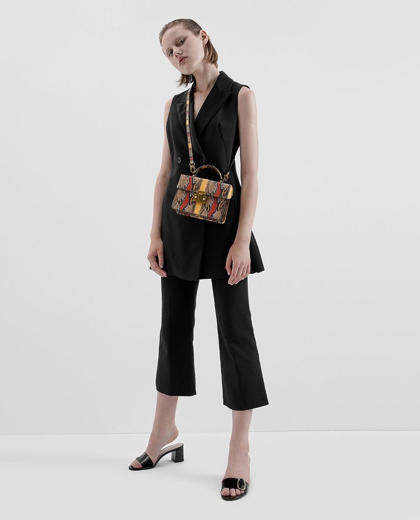 CHARLES & KEITH - Giày sandals cao gót Oversized Buckle Patent