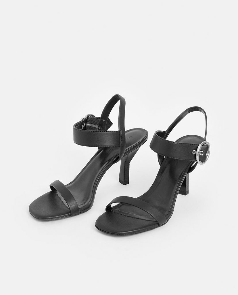 CHARLES & KEITH - Giày sandals cao gót Oversized Buckle