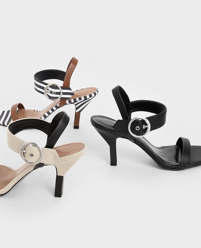 CHARLES & KEITH - Giày sandals cao gót Oversized Buckle