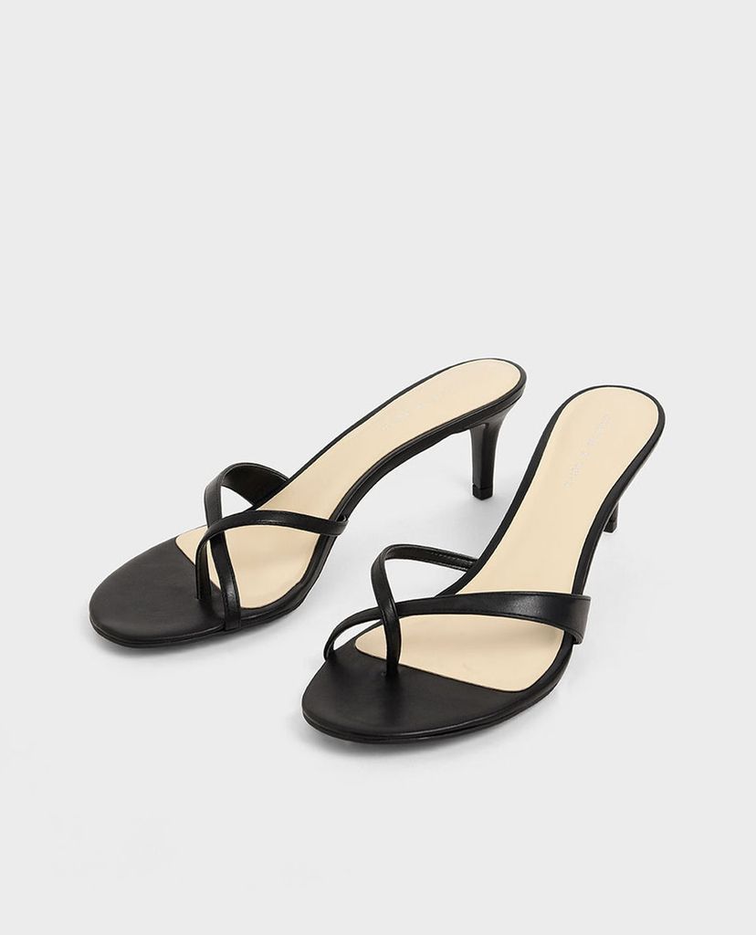 CHARLES & KEITH - Giày sandals cao gót Toe Strap