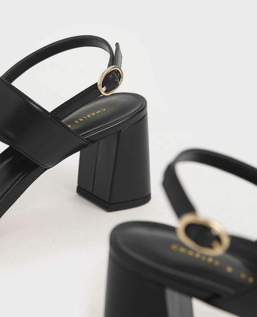 CHARLES & KEITH - Giày sandal cao gót hở mũi Slingback