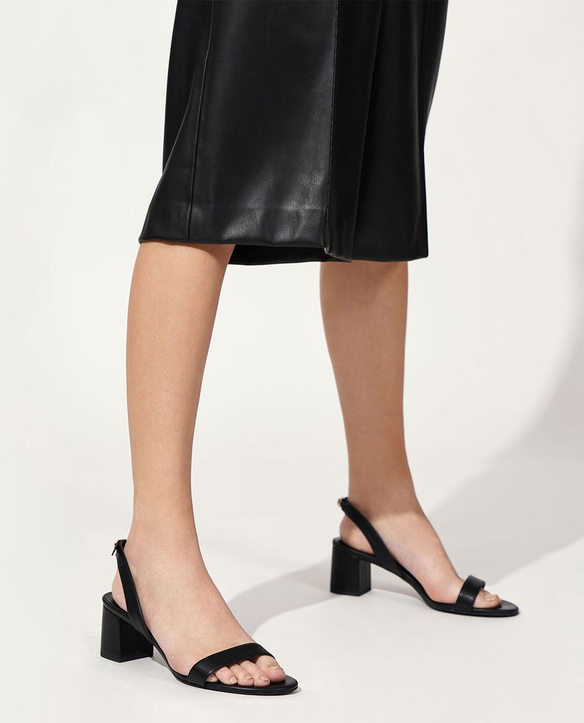 CHARLES & KEITH - Giày sandal cao gót đế vuông Slingback