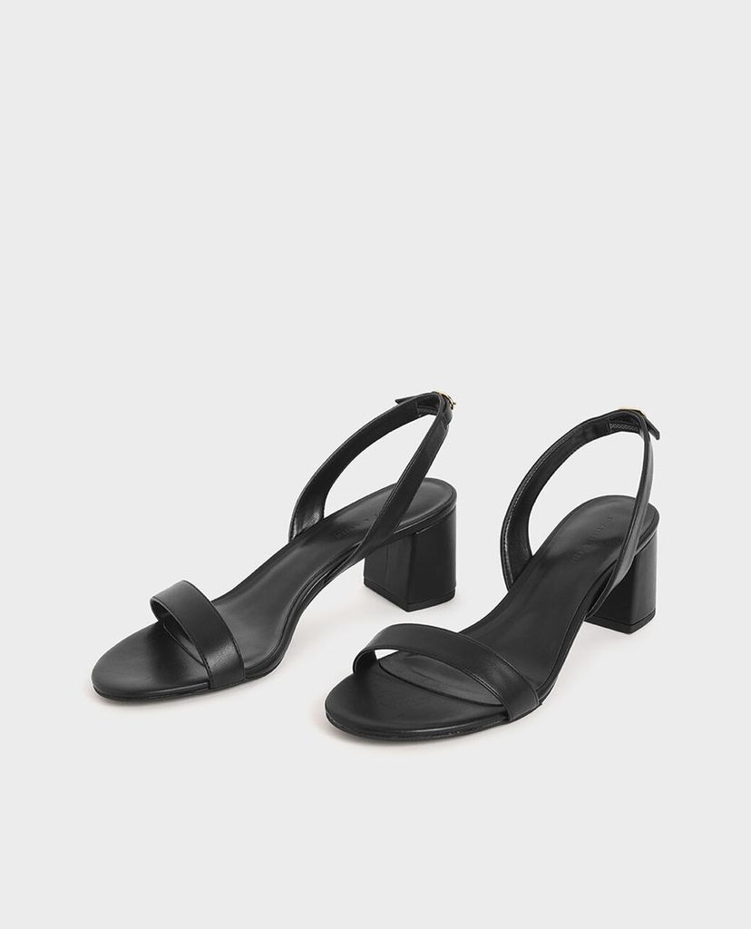 CHARLES & KEITH - Giày sandal cao gót đế vuông Slingback