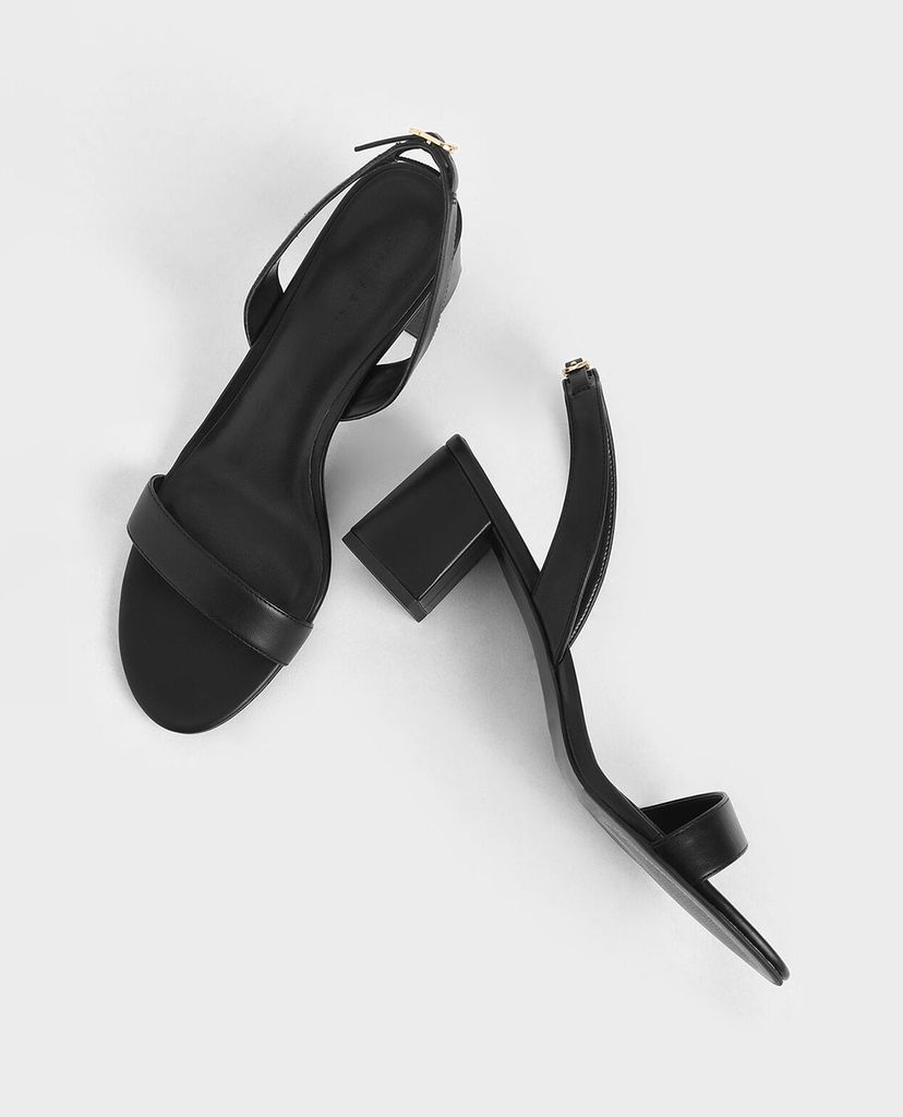 CHARLES & KEITH - Giày sandal cao gót đế vuông Slingback