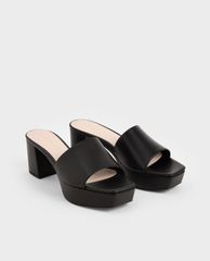 CHARLES & KEITH - Giày cao gót hở mũi đế trụ Platform