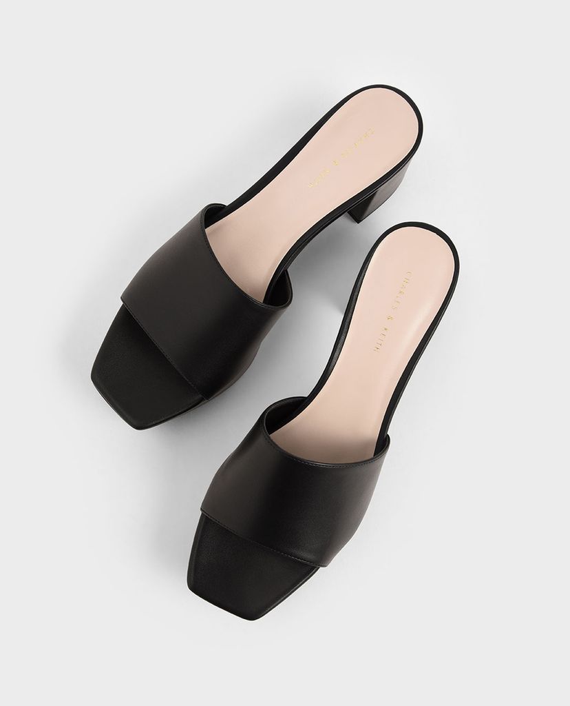 CHARLES & KEITH - Giày cao gót hở mũi đế trụ Platform