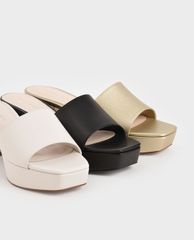 CHARLES & KEITH - Giày cao gót hở mũi đế trụ Platform