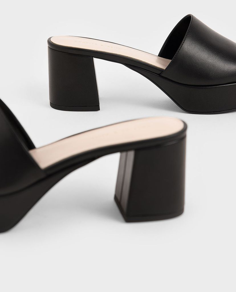 CHARLES & KEITH - Giày cao gót hở mũi đế trụ Platform
