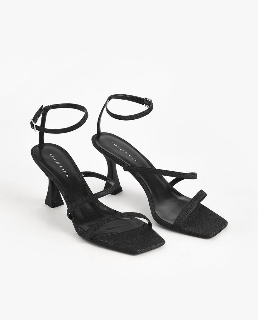 CHARLES & KEITH - Giày sandal cao gót Glitter Sculptural Heel