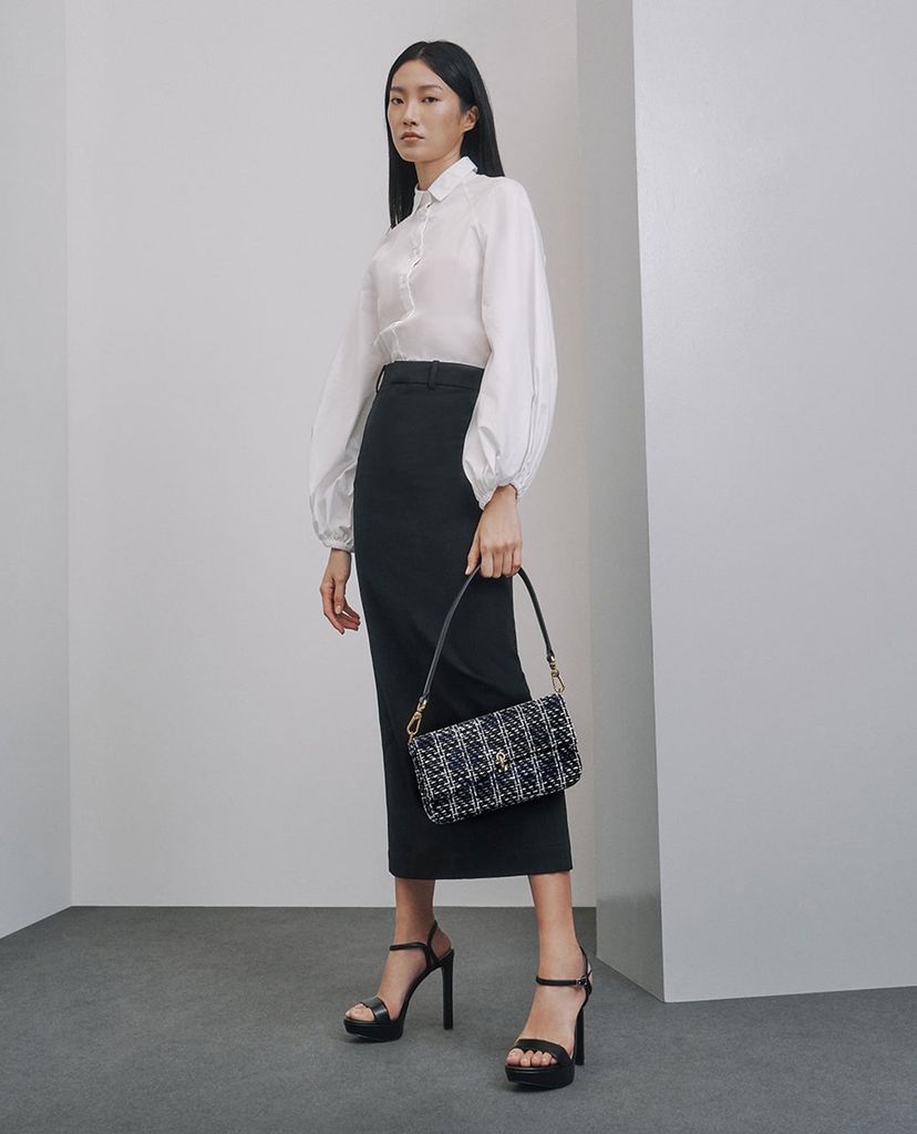 CHARLES & KEITH - Giày cao gót hở mũi quai ngang thời trang
