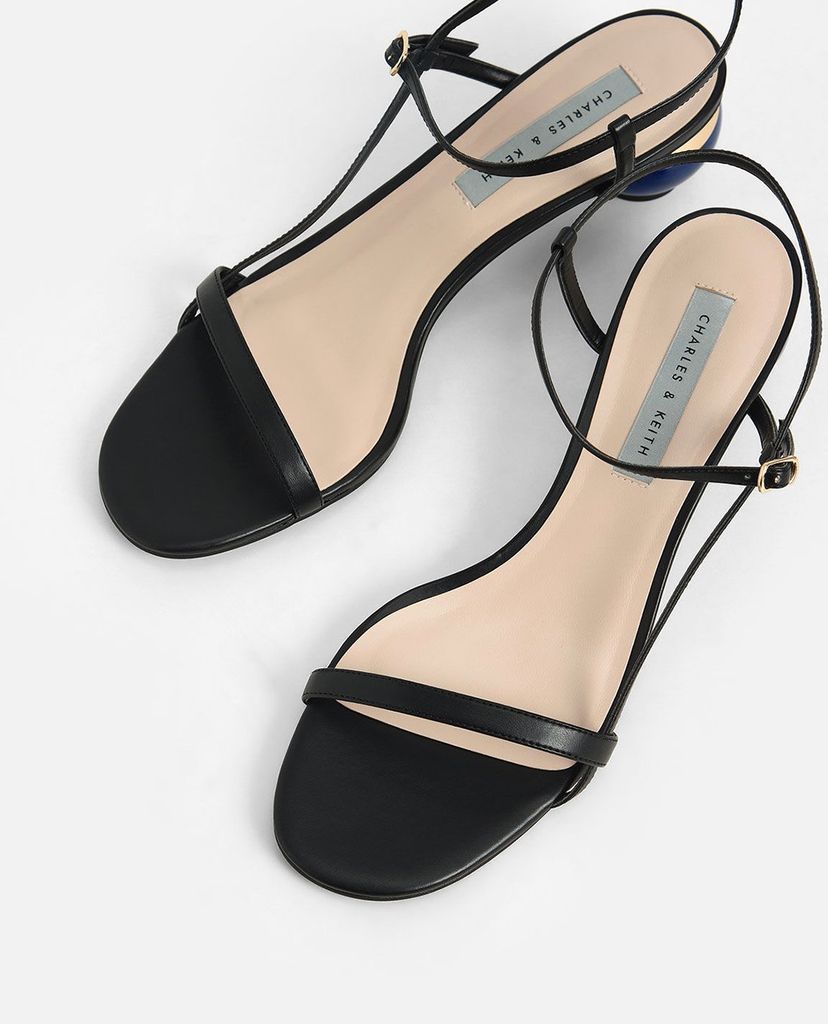 CHARLES & KEITH - Giày sandal cao gót Sculptural Heel Ankle Strap