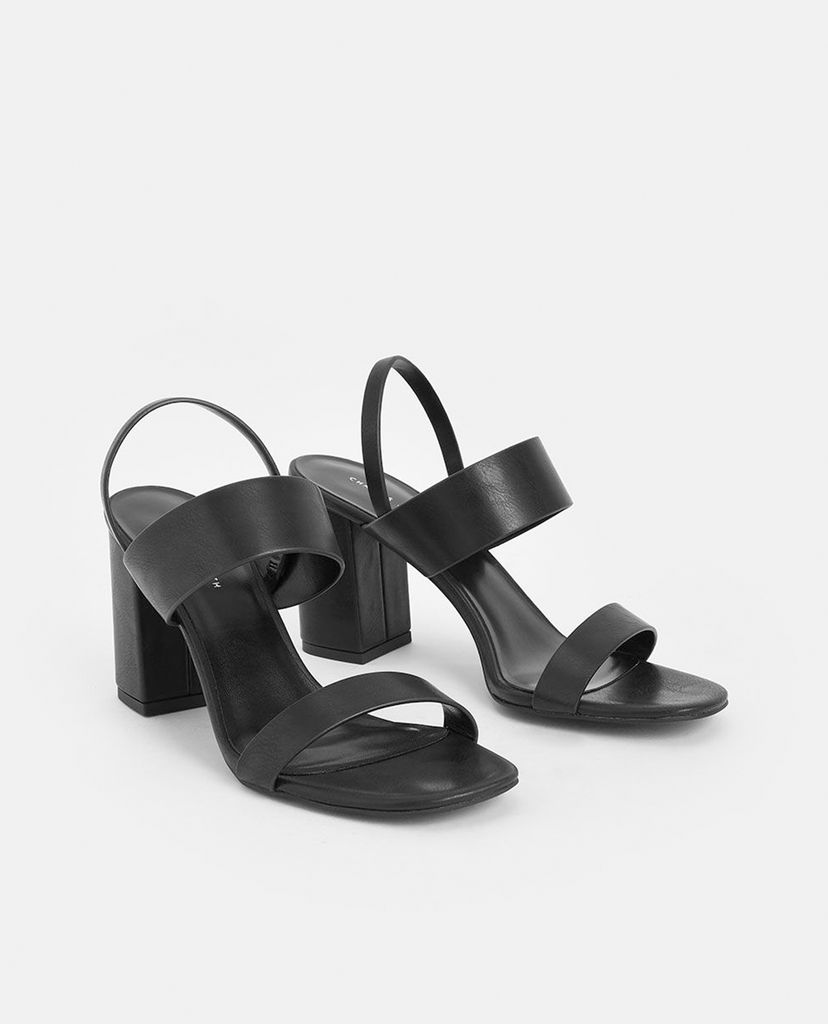 CHARLES & KEITH - Giày sandal cao gót Back Strap Block Heel