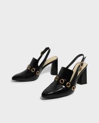 CHARLES & KEITH - Giày cao gót mũi nhọn Rivet Detail Slingback