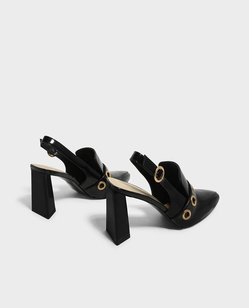 CHARLES & KEITH - Giày cao gót mũi nhọn Rivet Detail Slingback