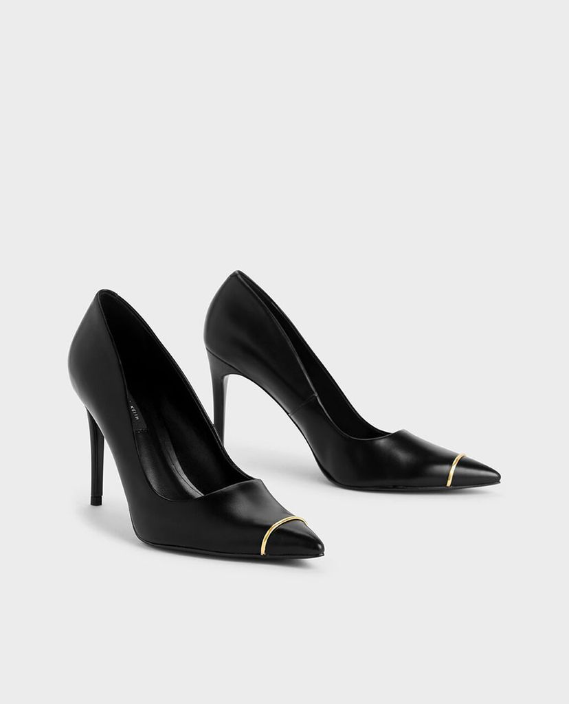 CHARLES & KEITH - Giày cao gót mũi nhọn Metallic Accent Pointed Toe