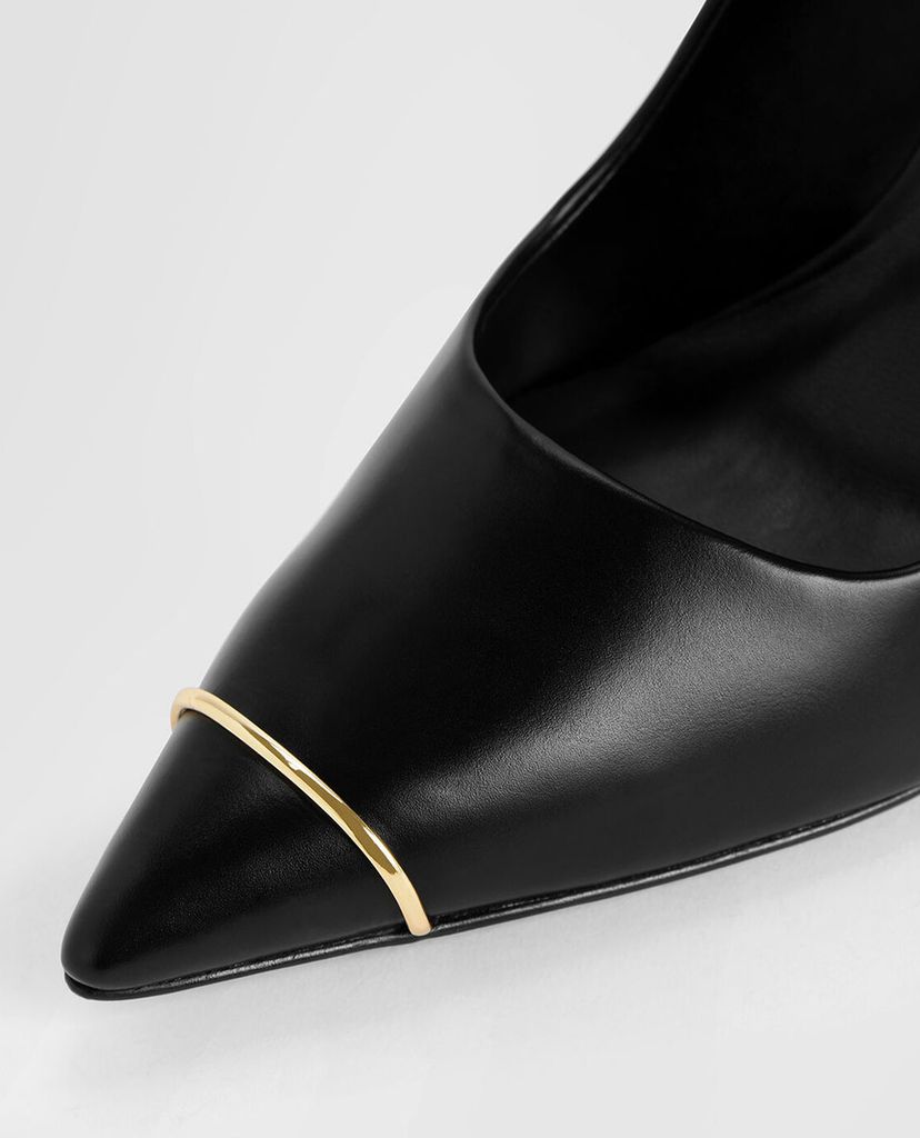 CHARLES & KEITH - Giày cao gót mũi nhọn Metallic Accent Pointed Toe