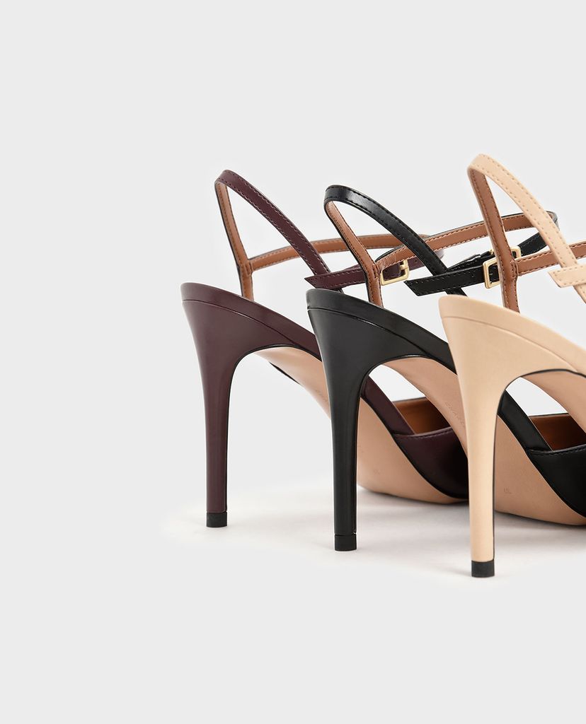 CHARLES & KEITH - Giày cao gót mũi nhọn Pointed Toe Ankle Strap