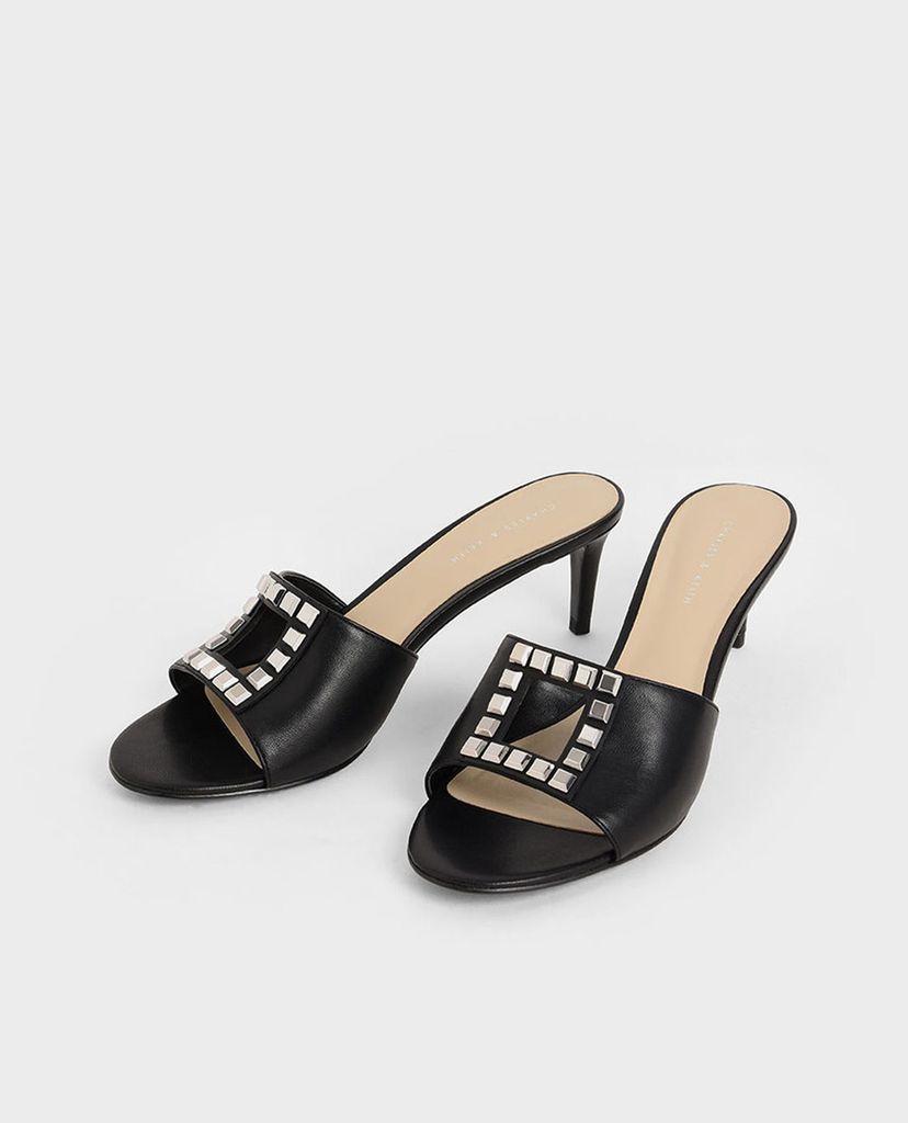 CHARLES & KEITH - Giày cao gót hở mũi Embellished Mules