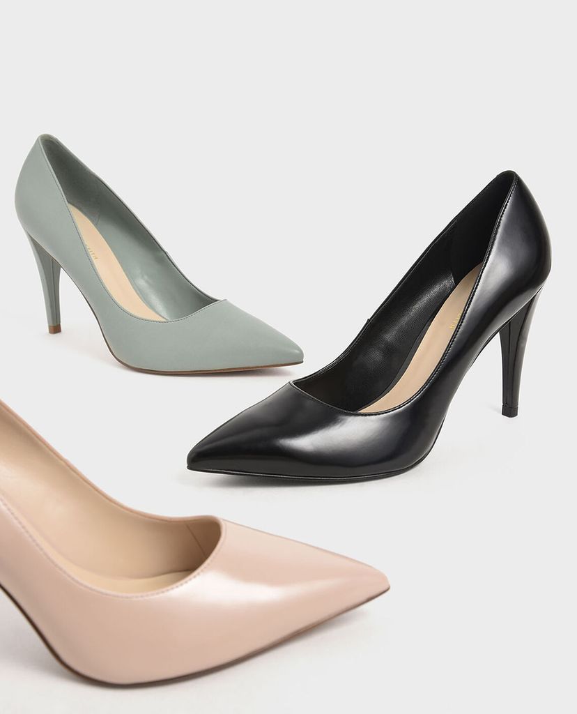 CHARLES & KEITH - Giày cao gót mũi nhọn Patent Pointed Toe Stiletto