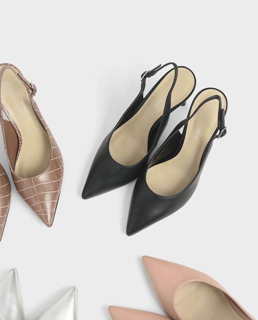 CHARLES & KEITH - Giày cao gót mũi nhọn Stiletto Slingback