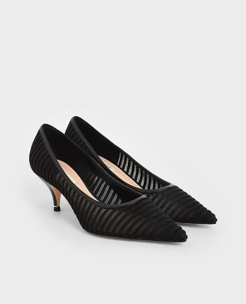 CHARLES & KEITH - Giày cao gót Mesh Pointed Toe Pumps