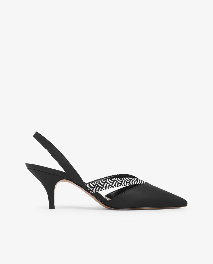 CHARLES & KEITH - Giày cao gót mũi nhọn Woven Band Slingback