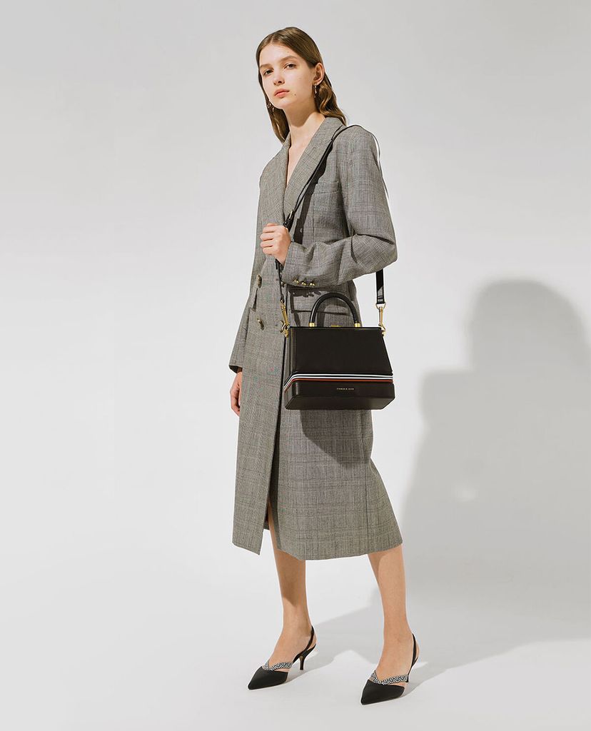 CHARLES & KEITH - Giày cao gót mũi nhọn Woven Band Slingback