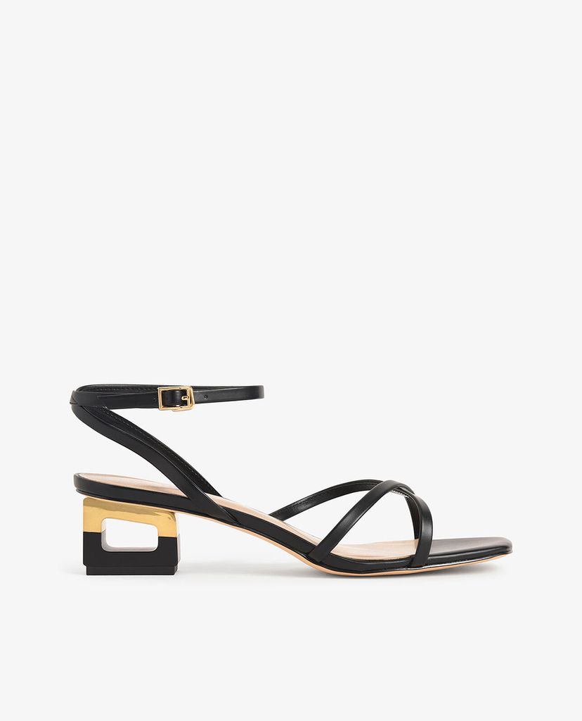 CHARLES & KEITH - Giày sandal cao gót Sculptural Chrome