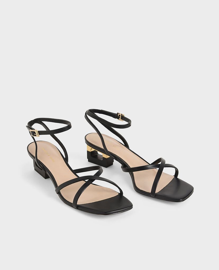 CHARLES & KEITH - Giày sandal cao gót Sculptural Chrome