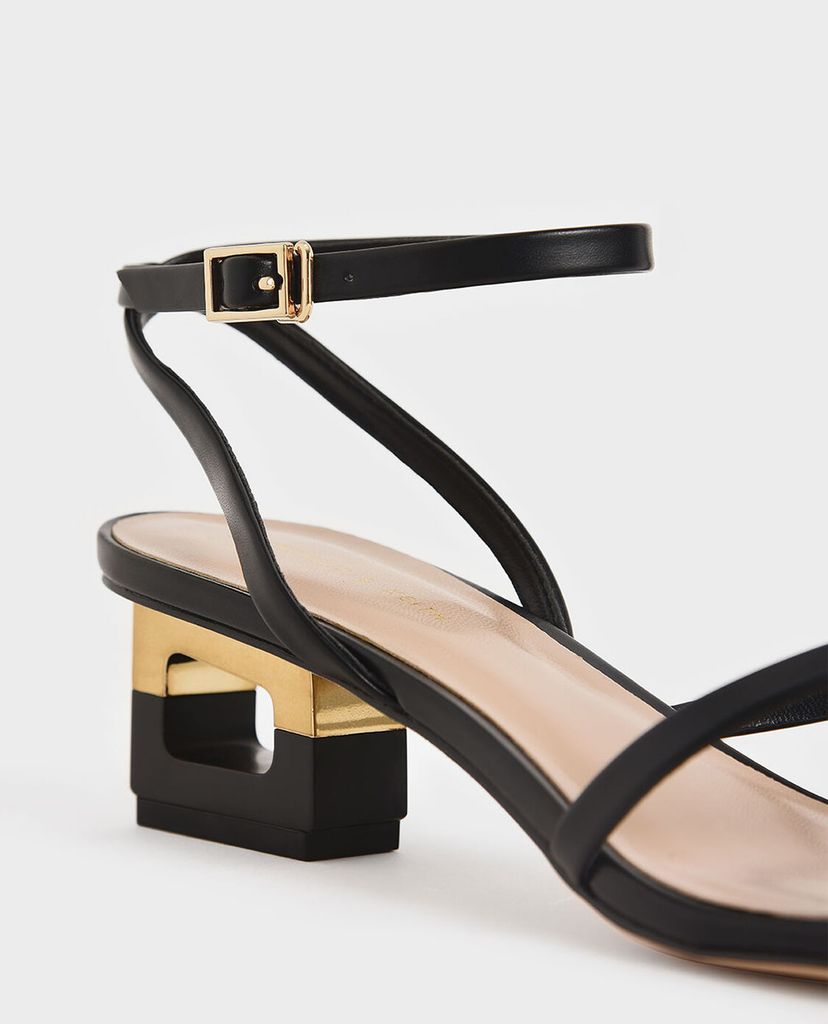 CHARLES & KEITH - Giày sandal cao gót Sculptural Chrome