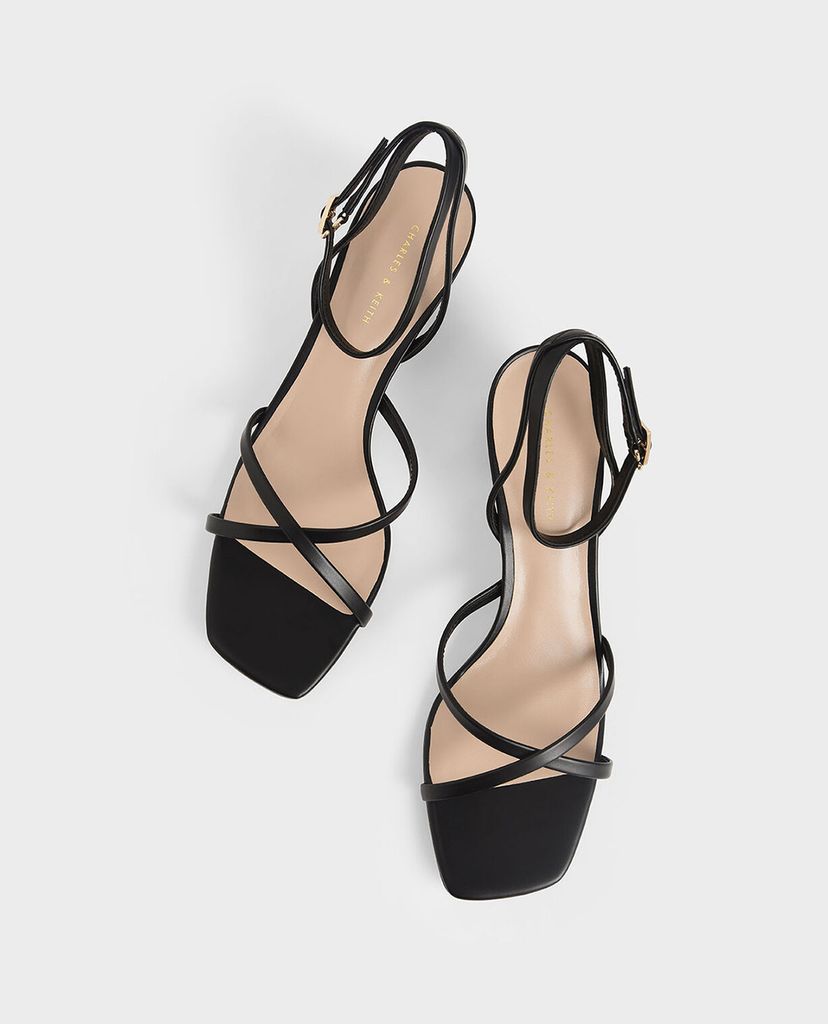 CHARLES & KEITH - Giày sandal cao gót Sculptural Chrome