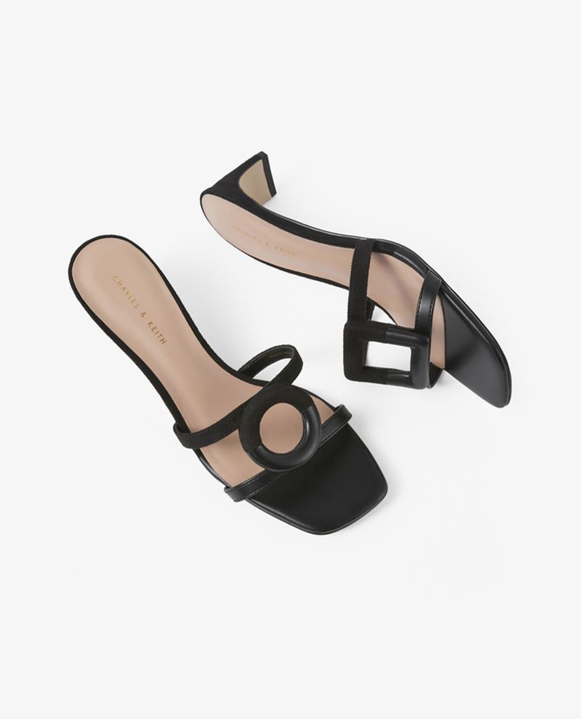 CHARLES & KEITH - Giày sandal cao gót hở mũi Mismatched Blade