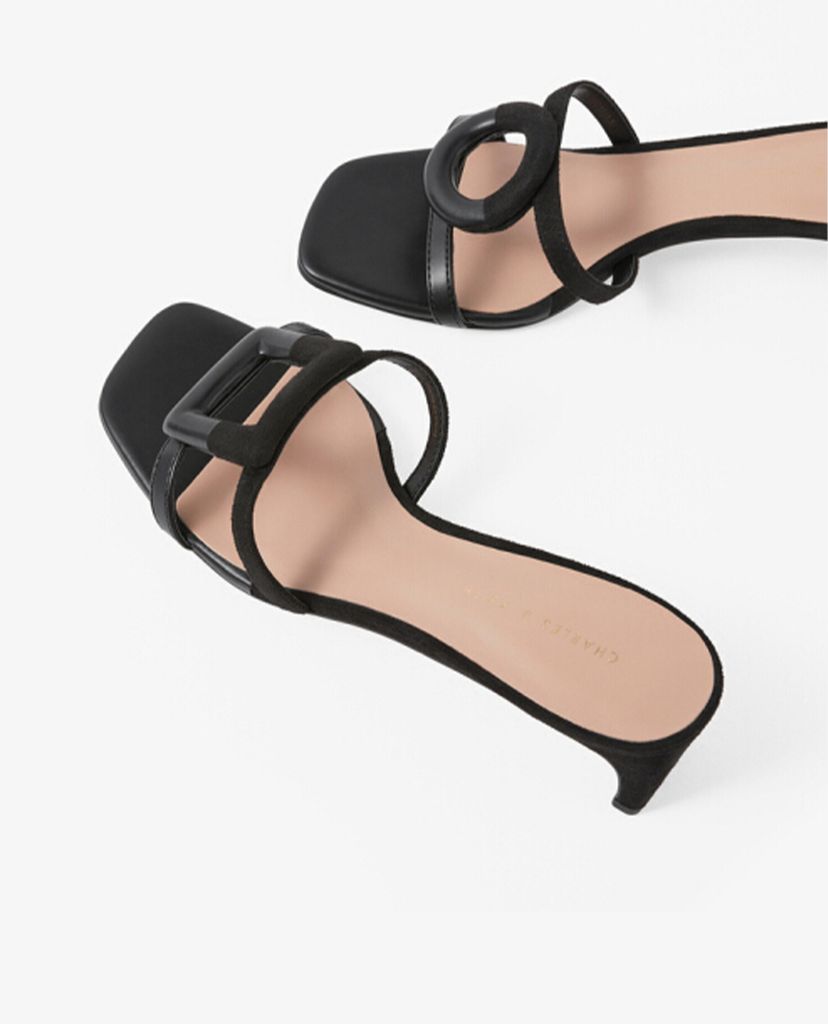 CHARLES & KEITH - Giày sandal cao gót hở mũi Mismatched Blade
