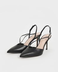 CHARLES & KEITH - Giày cao gót mũi nhọn quai chéo hiện đại
