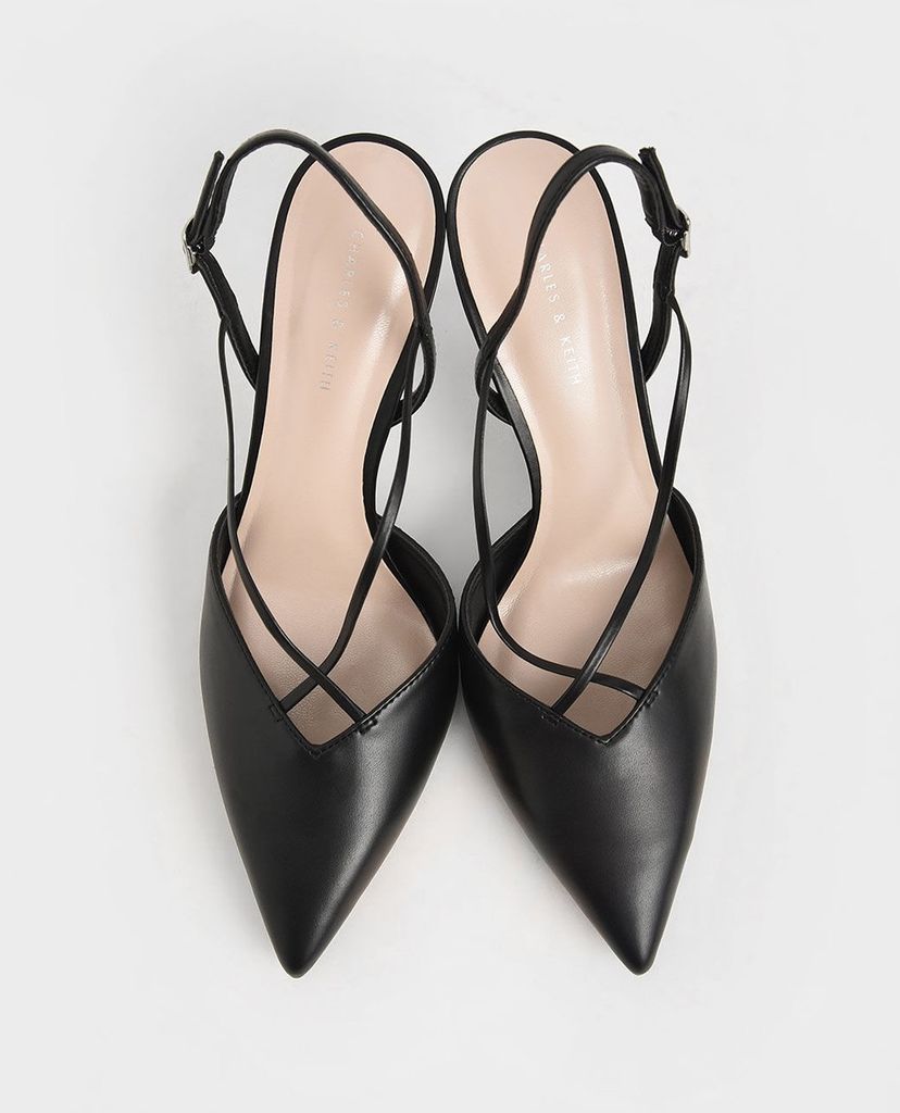 CHARLES & KEITH - Giày cao gót mũi nhọn quai chéo hiện đại