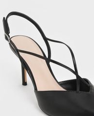 CHARLES & KEITH - Giày cao gót mũi nhọn quai chéo hiện đại