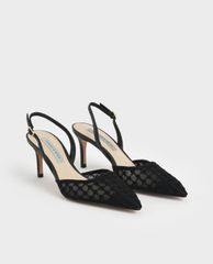 CHARLES & KEITH - Giày cao gót mũi nhọn Lace Slingback