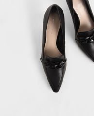 CHARLES & KEITH - Giày cao gót mũi nhọn Chain Embellished Loafer