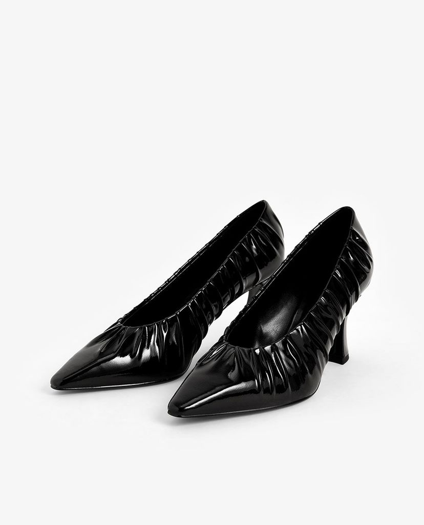 CHARLES & KEITH - Giày cao gót mũi nhọn xếp li hiện đại