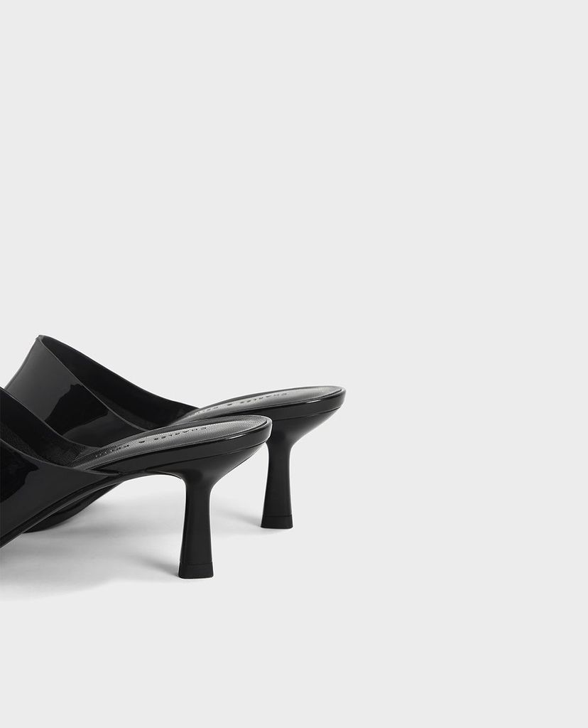 CHARLES & KEITH - Giày cao gót mũi tròn Covered Mules