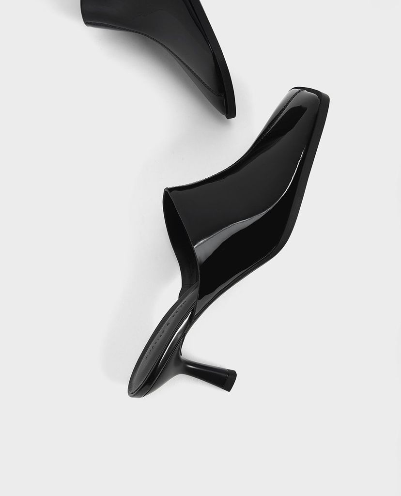 CHARLES & KEITH - Giày cao gót mũi tròn Covered Mules