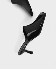 CHARLES & KEITH - Giày cao gót mũi tròn Covered Mules