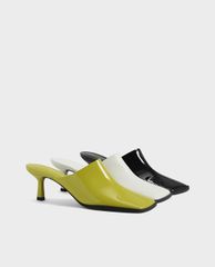 CHARLES & KEITH - Giày cao gót mũi tròn Covered Mules
