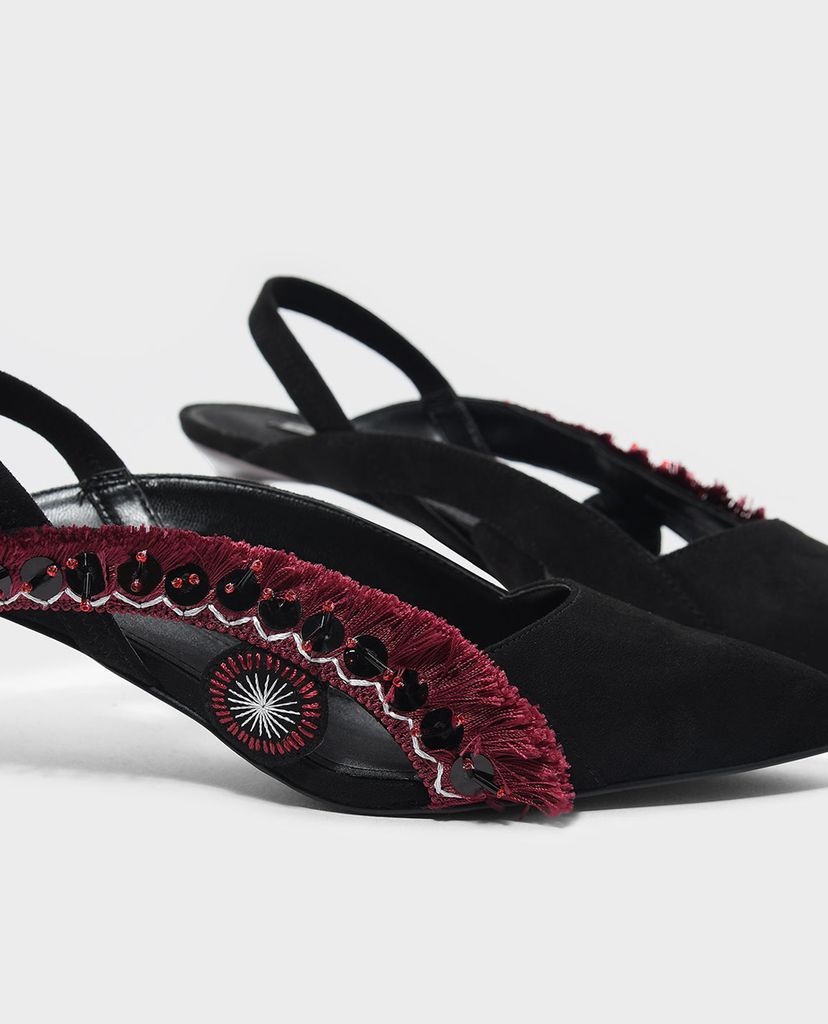 CHARLES & KEITH - Giày cao gót mũi nhọn Eye Detail Embellished