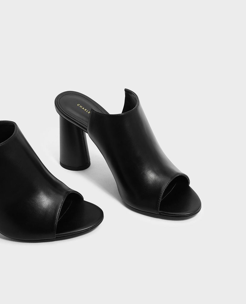 CHARLES & KEITH - Giày cao gót hở mũi đế trụ Sculptual