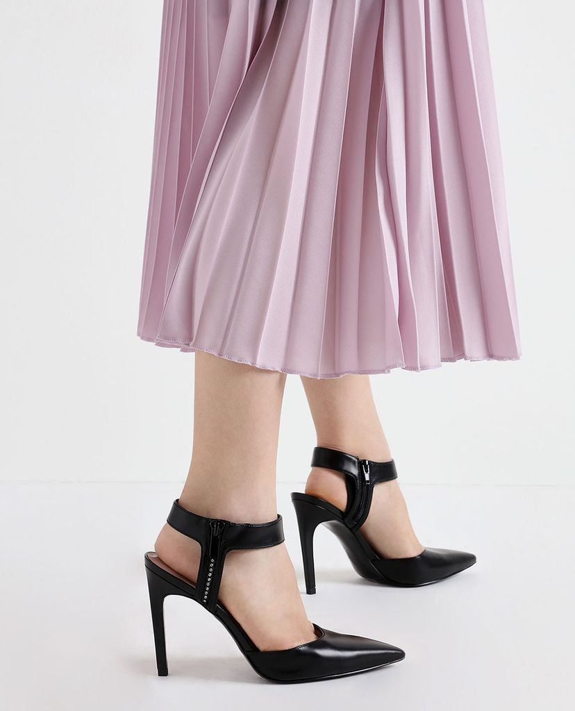 CHARLES & KEITH - Giày cao gót mũi nhọn Ankle Strap Stiletto