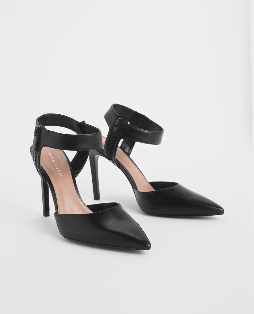 CHARLES & KEITH - Giày cao gót mũi nhọn Ankle Strap Stiletto