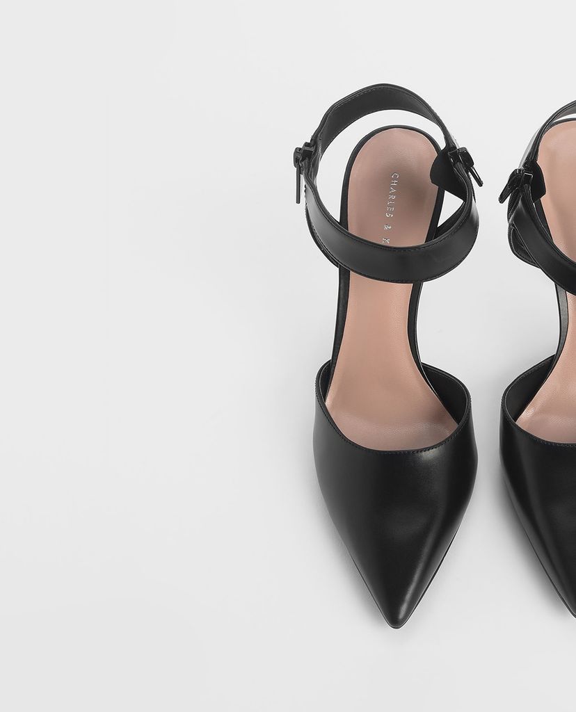 CHARLES & KEITH - Giày cao gót mũi nhọn Ankle Strap Stiletto
